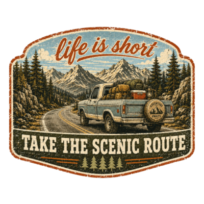 life is short TAKE THE SCENIC ROUTE 700x
